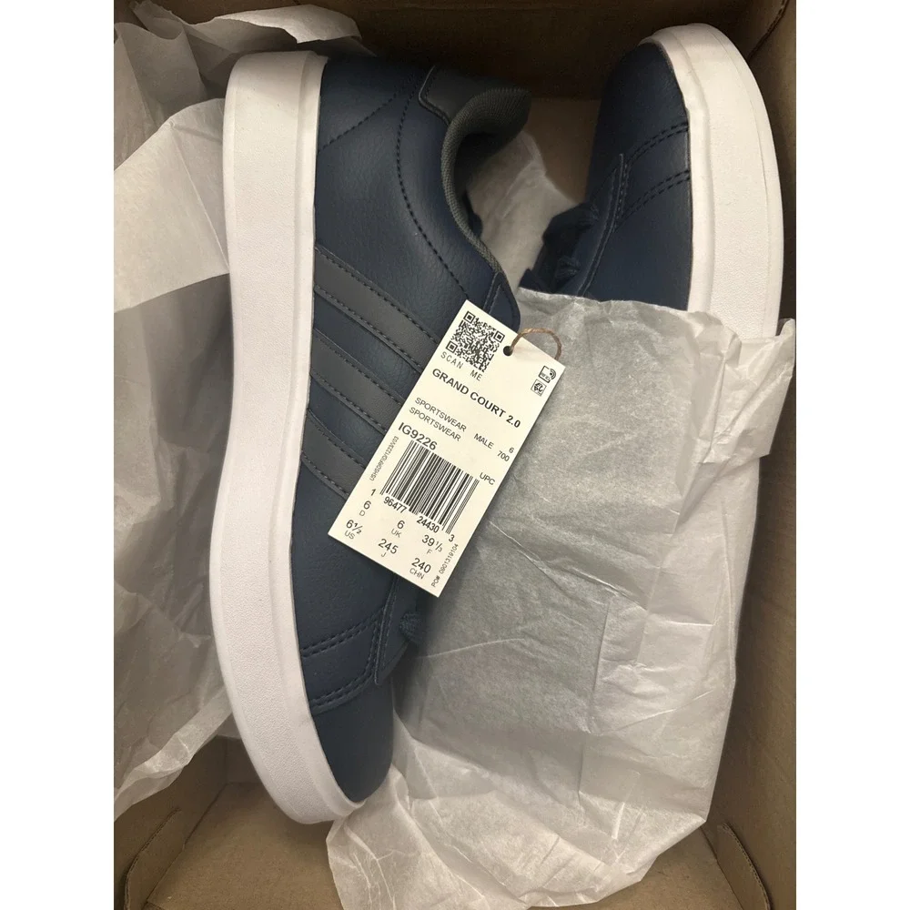 Adidas Grand Court 2.0 US‎ men's 6.5 women 8 Aurora Ink IG9226 grey white NIB
